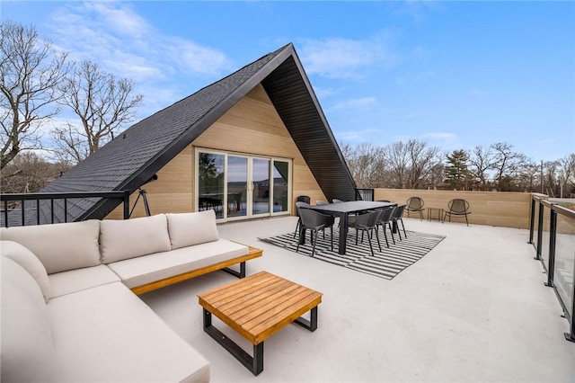 view of patio with outdoor dining space and an outdoor hangout area