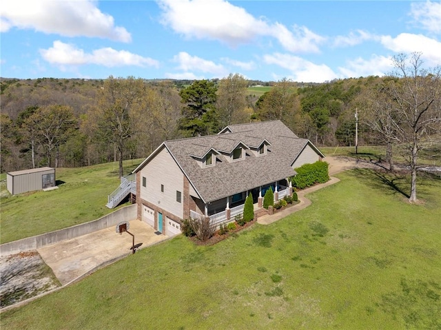 9961 Rainbow Ridge Rd, Omaha, AR 72662 - drone / aerial view with a wooded view