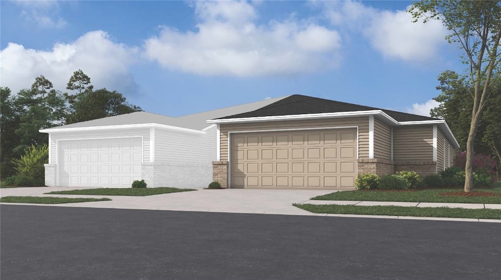 ranch-style home with a garage