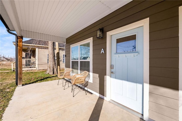 view of patio with a porch