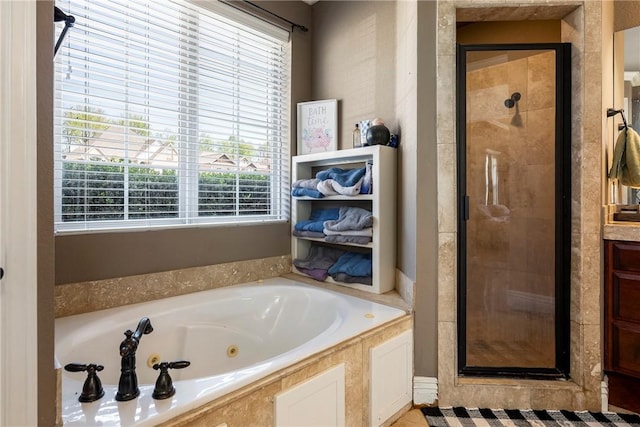 3512 Hamm Ln, Springdale, AR 72762 - bathroom with a shower stall and a jetted tub