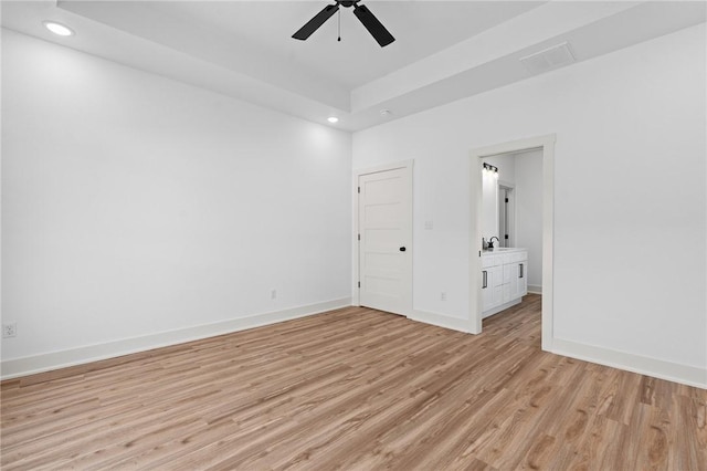 1900 Yellowstone Dr, Barling, AR 72923 - unfurnished bedroom featuring a sink, visible vents, recessed lighting, and light wood finished floors
