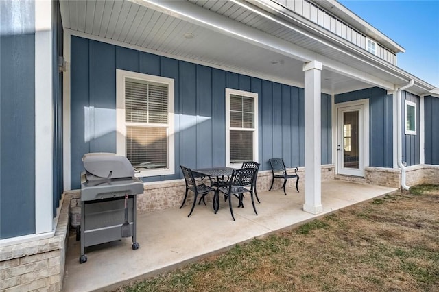 view of patio with area for grilling