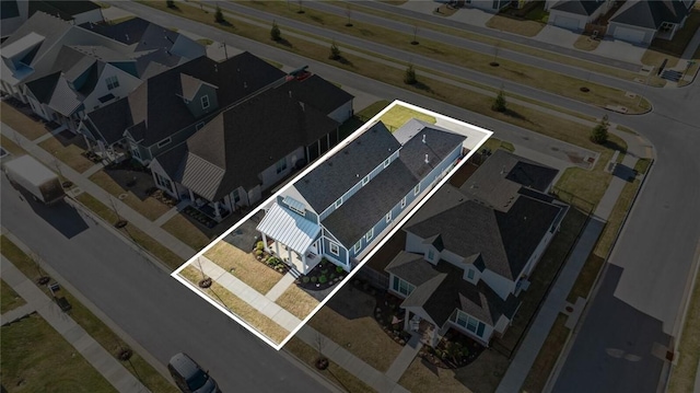 aerial overview of property's location featuring property parcel outlined