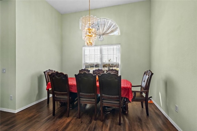 1901 SW Columbus Rd, Bentonville, AR 72713 - dining area with a chandelier, wood finished floors, and baseboards