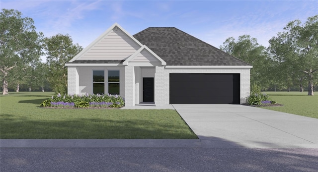 429 W Gosling Isle, Farmington, AR 72730 - view of front facade with brick siding, a front yard, an attached garage, and driveway