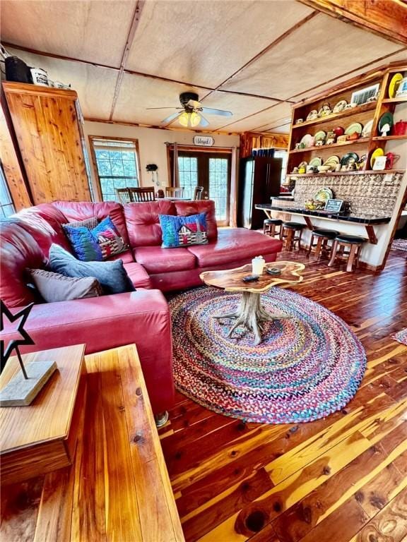 23045 Liberty Trl, Natural Dam, AR 72948 - living room with ceiling fan and hardwood / wood-style flooring