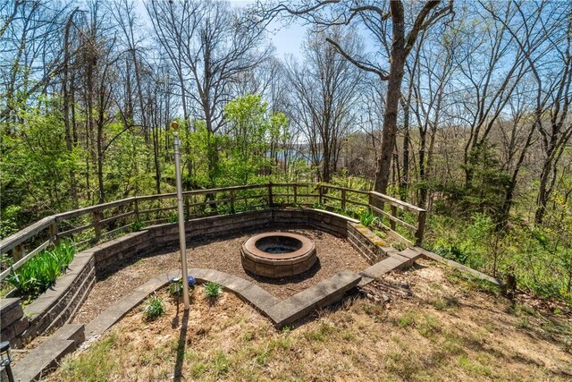 30 Strichen Dr, Bella Vista, AR 72715 - view of patio / terrace with a fire pit