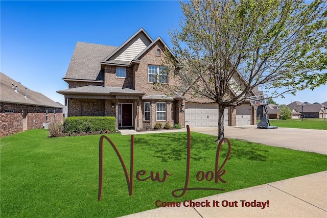 4502 SW Alfalfa Ave, Bentonville, AR 72713 - craftsman inspired home with brick siding, a front lawn, concrete driveway, and a garage