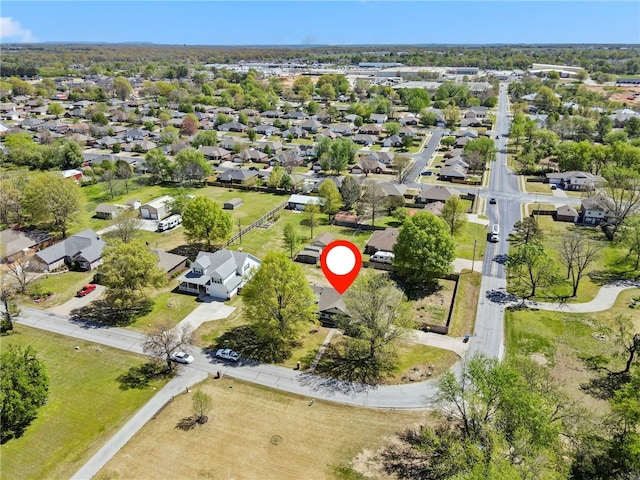 aerial view featuring a residential view