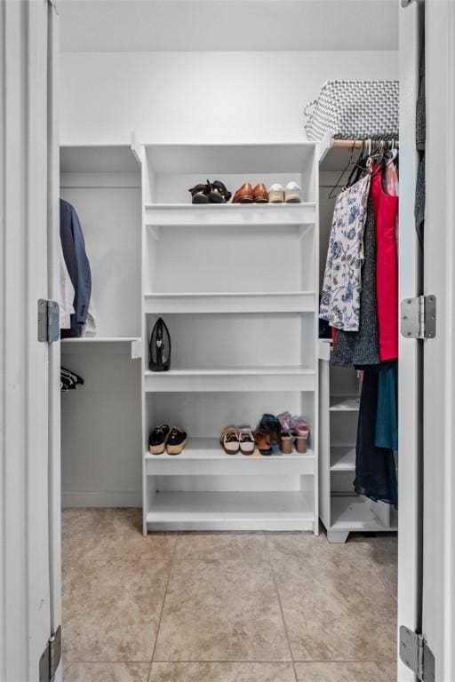 view of walk in closet