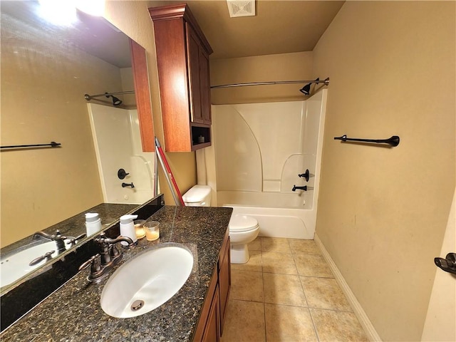 1 Binham Ln, Bella Vista, AR 72715 - full bathroom featuring toilet, tile patterned floors, vanity,  shower combination, and baseboards