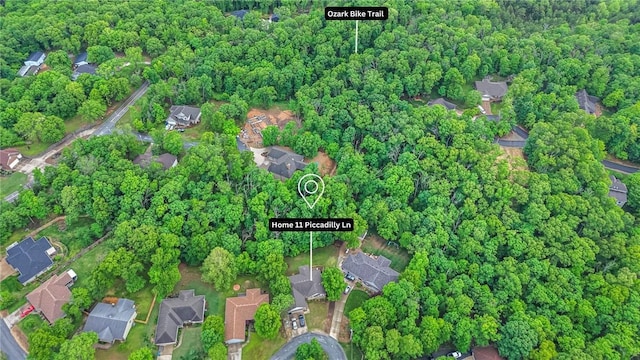 aerial overview of property's location featuring nearby suburban area