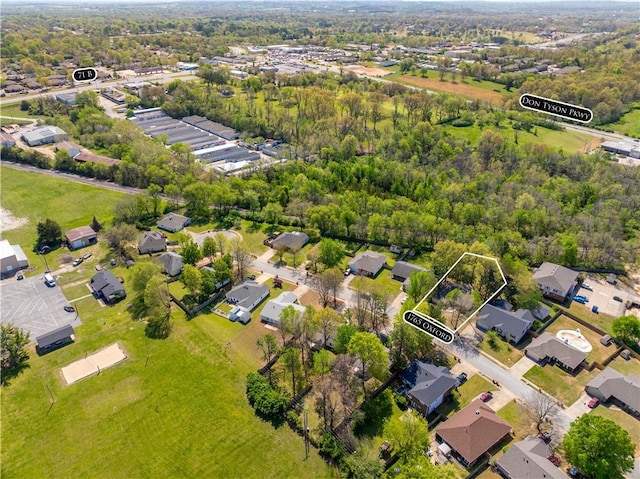 1765 Oxford Pl, Springdale, AR 72764 - aerial view of residential area with property boundaries highlighted