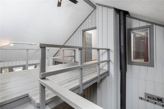 19584 Neills Bluff Rd, Springdale, AR 72764 - interior space with lofted ceiling and ceiling fan