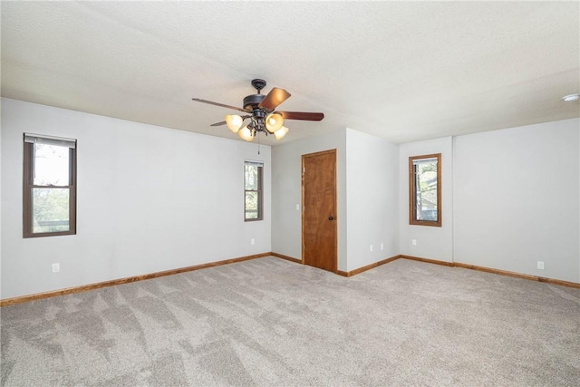 19584 Neills Bluff Rd, Springdale, AR 72764 - carpeted empty room featuring healthy amount of natural light, ceiling fan, baseboards, and a textured ceiling