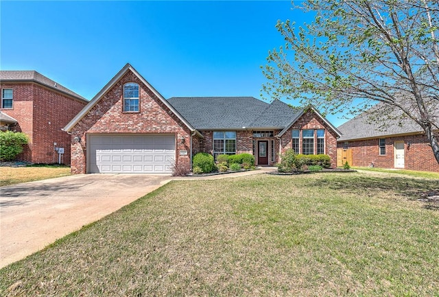 4004 SW Banbury Dr, Bentonville, AR 72713 - traditional home with brick siding, concrete driveway, a front yard, and a garage