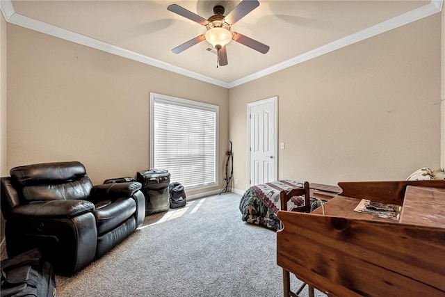 13708 Crazy Horse Dr, Rogers, AR 72758 - interior space featuring a ceiling fan, baseboards, and crown molding