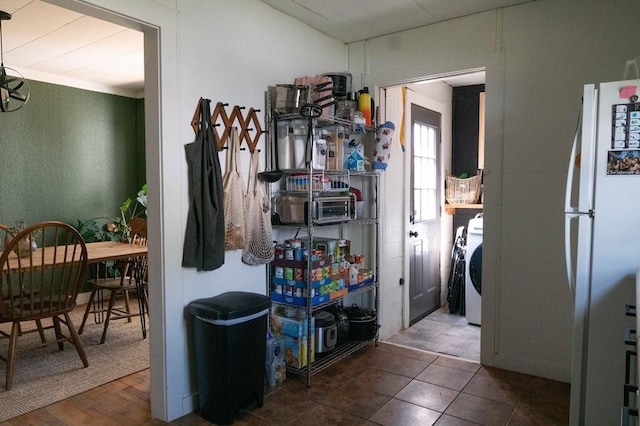 406 N Oak St, Harrison, AR 72601 - kitchen with freestanding refrigerator and washer / clothes dryer