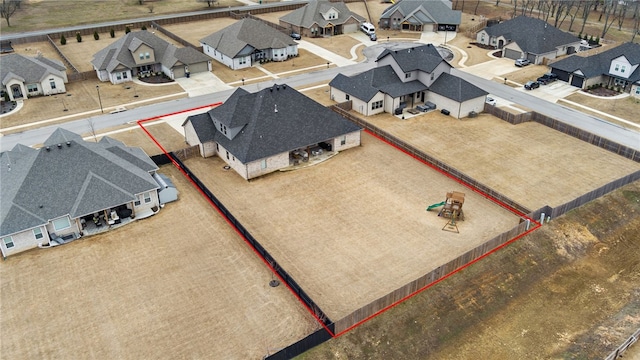 bird's eye view with a residential view