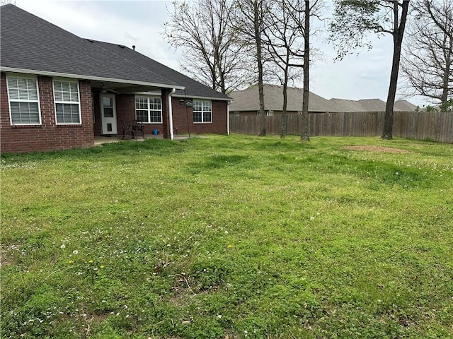 view of yard featuring fence