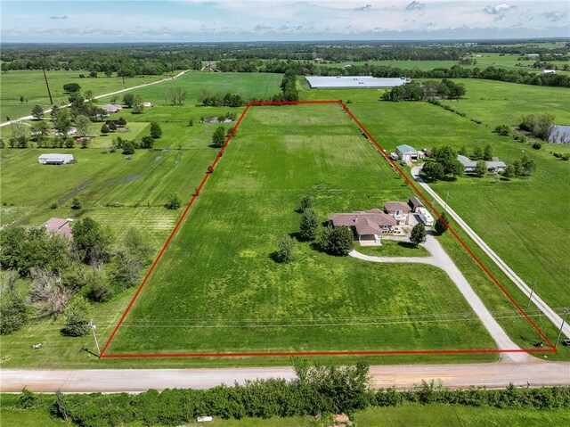 21854 S Floyd Moore Rd, Gentry, AR 72734 - view of rural area featuring property boundaries highlighted and agricultural land