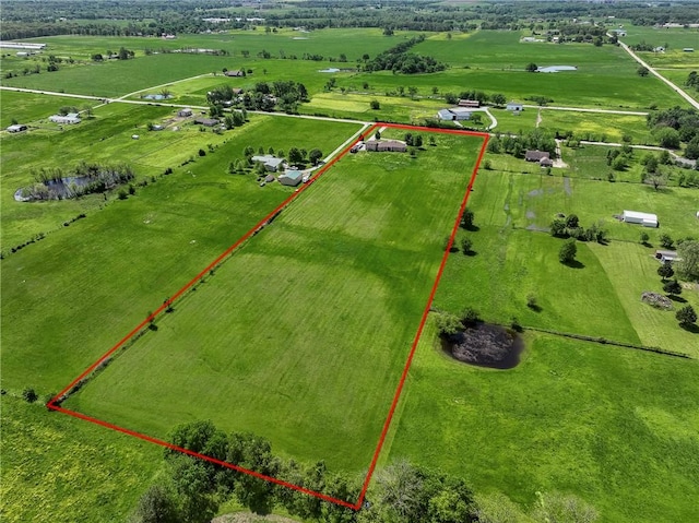 21854 S Floyd Moore Rd, Gentry, AR 72734 - view of rural area featuring property boundaries highlighted and agricultural land