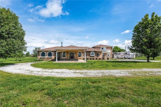 21854 S Floyd Moore Rd, Gentry, AR 72734 - rear view of house with a lawn