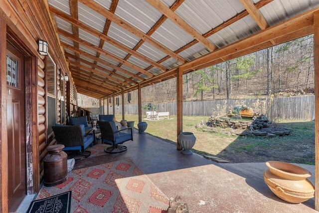 view of patio featuring a fenced backyard