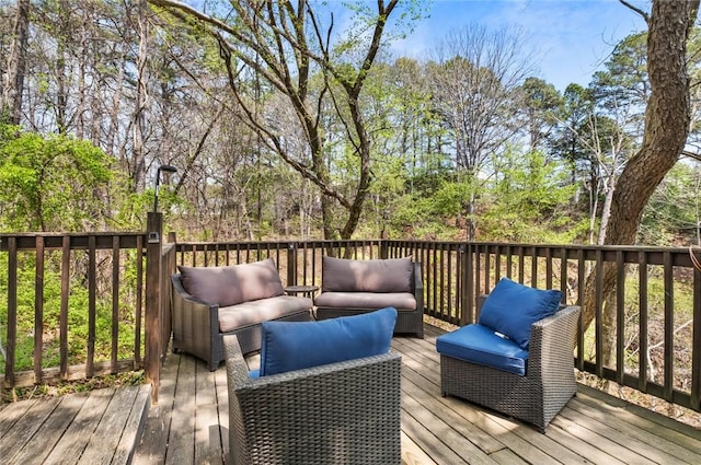 2080 E Van Buren, Eureka Springs, AR 72632 - wooden deck with an outdoor living space