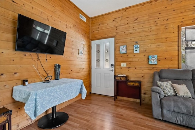 2080 E Van Buren, Eureka Springs, AR 72632 - bedroom featuring wood walls and wood finished floors