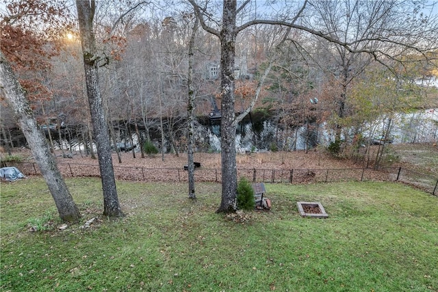 view of yard with fence