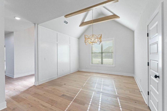 6416 S 59th St, Rogers, AR 72758 - unfurnished room with a chandelier, light wood-type flooring, and recessed lighting