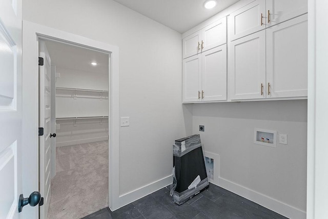6416 S 59th St, Rogers, AR 72758 - washroom featuring cabinet space, hookup for an electric dryer, washer hookup, and recessed lighting