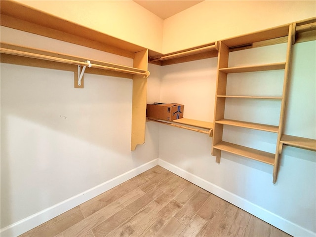spacious closet with wood finished floors