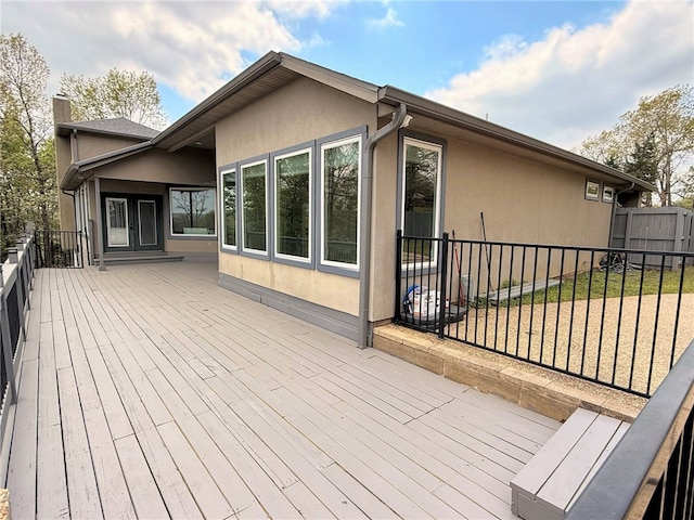 wooden terrace with fence