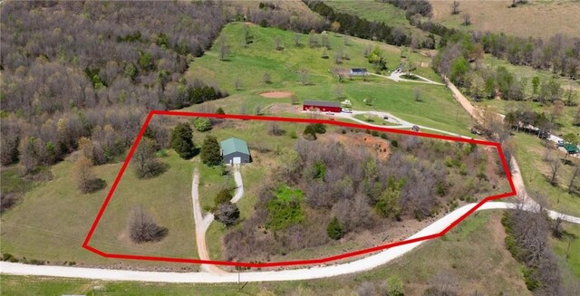 bird's eye view featuring a rural view