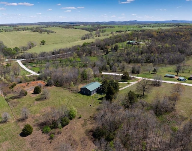 bird's eye view with a rural view