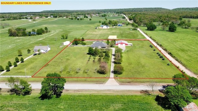 17444 16th Hwy, Siloam Springs, AR 72761 - aerial view of sparsely populated area featuring property parcel outlined