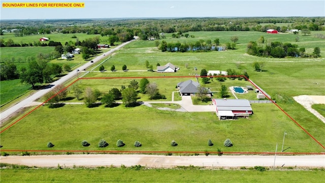 17444 16th Hwy, Siloam Springs, AR 72761 - overview of rural landscape with property parcel outlined