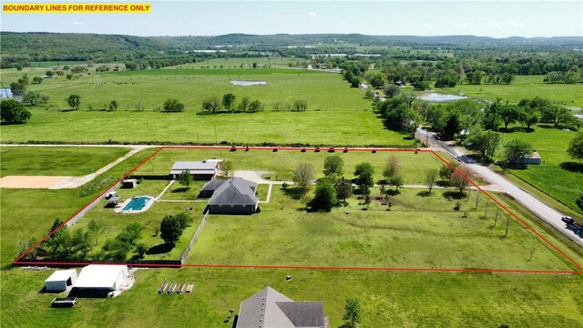 17444 16th Hwy, Siloam Springs, AR 72761 - overview of rural landscape featuring property boundaries highlighted
