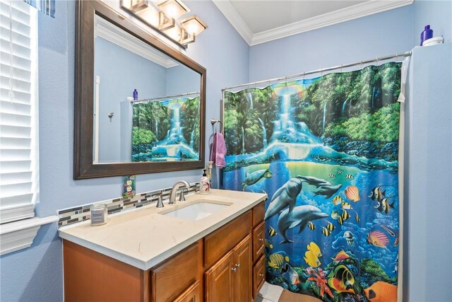 17444 16th Hwy, Siloam Springs, AR 72761 - bathroom with ornamental molding and vanity