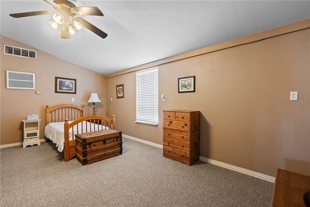 17444 16th Hwy, Siloam Springs, AR 72761 - carpeted bedroom with lofted ceiling, baseboards, and ceiling fan