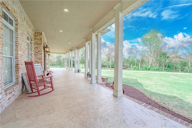 view of patio with a porch