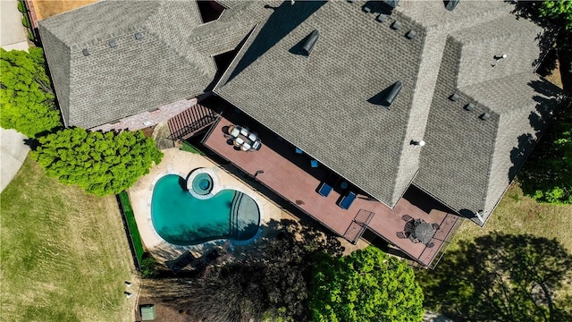 5309 S Promontory Ct, Rogers, AR 72758 - drone / aerial view of a pool area