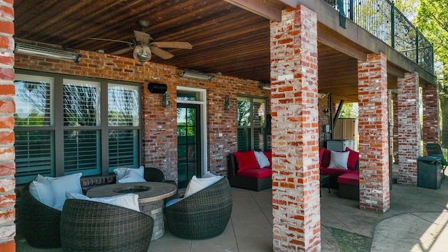 5309 S Promontory Ct, Rogers, AR 72758 - view of patio / terrace featuring a ceiling fan