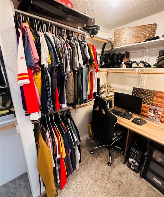 spacious closet featuring carpet