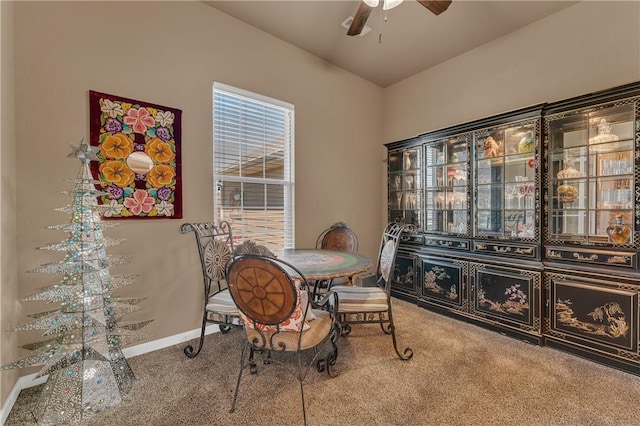 4091 Ridgeton St, Springdale, AR 72764 - dining room with carpet flooring, baseboards, and ceiling fan