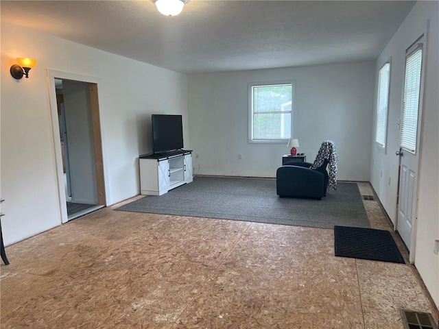 living area with visible vents