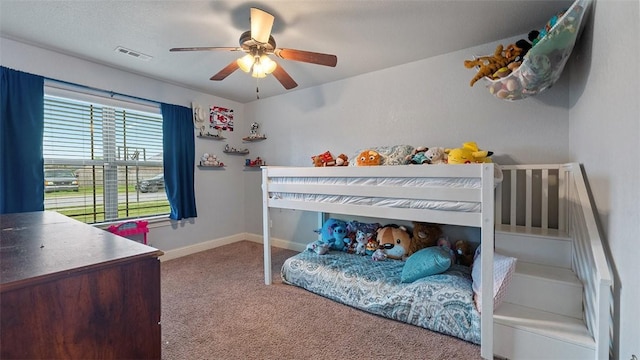 505 Blair Cir, Pea Ridge, AR 72751 - carpeted bedroom with ceiling fan, visible vents, and baseboards